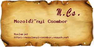 Mozolányi Csombor névjegykártya
